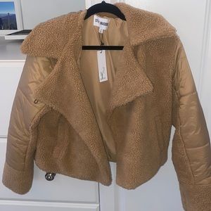 Steve Madden Sherpa jacket tan NWT